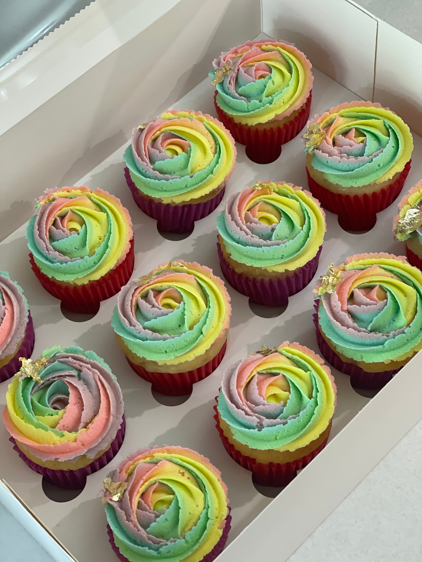 Pastel Rainbow Cupcakes
