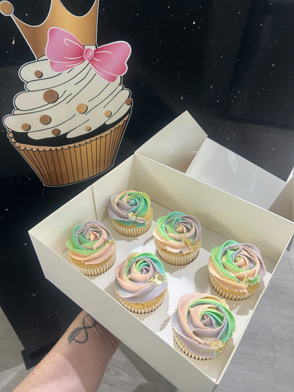 Pastel Rainbow Cupcakes